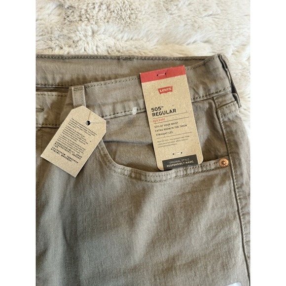 NEW Men's Levis‎ 505 Regular Jeans Stretch  Light Brown  W38 L32 - Picture 12 of 16